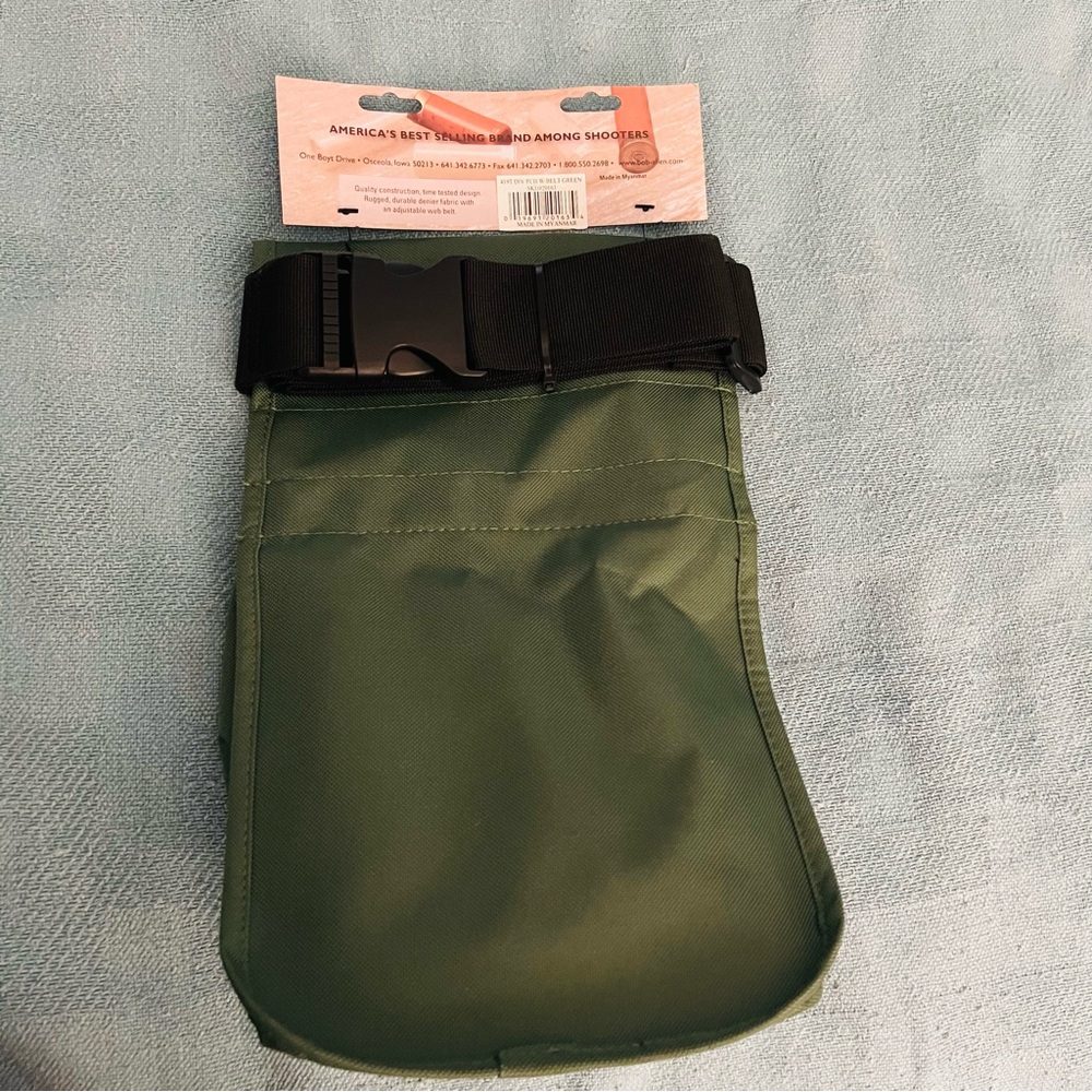 NWT Bob Allen Original Divided Shell Pouch With Belt Hunter Green Shooting Pouch - Picture 3 of 8